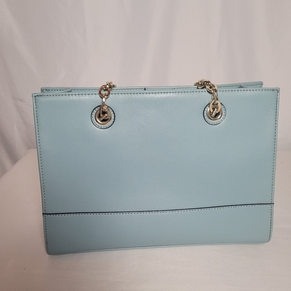 Anne Klein Coast Is Clear Ice Baby Blue Shoulder Bag Gold Hardware - Picture 6 of 15